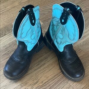 Justin Gypsy Gemma Women’s Western Heeled Boots Black/Turquoise